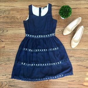 Modcloth navy floral lace dress
